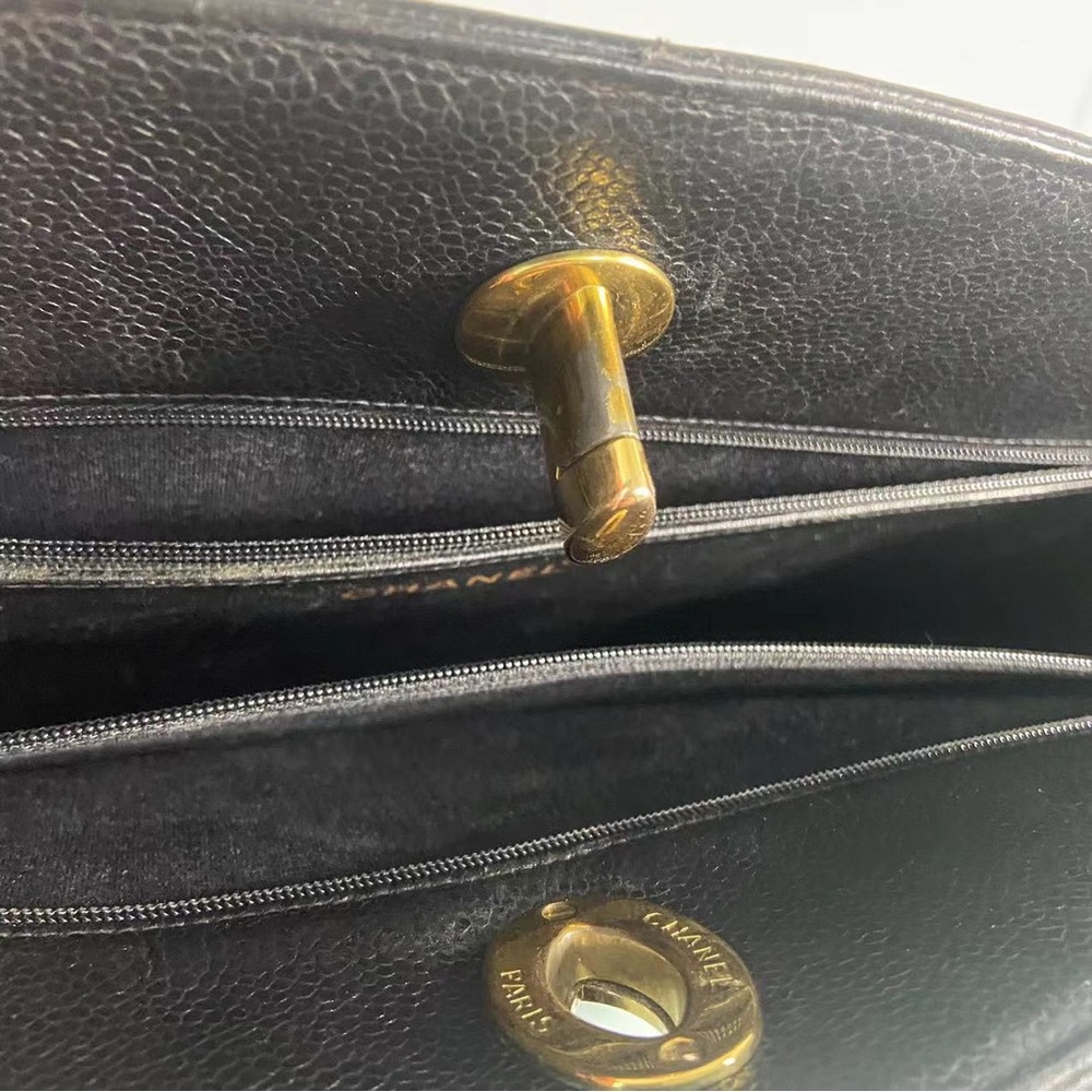 SOLD - CHANEL Vintage Black Caviar Tote Bag - Picture 9 of 10